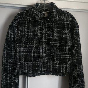 TWEED CROPPED BLAZER JACKET